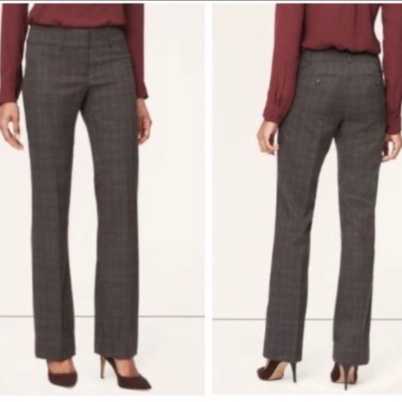 Ann Taylor Loft Julie Gray Plaid Trousers Size 0 NWT - Picture 1 of 5